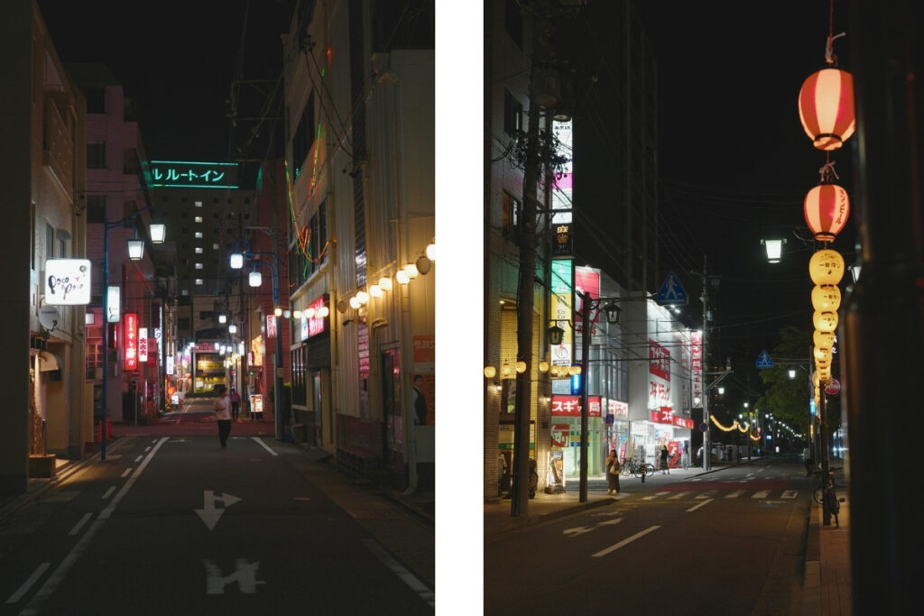 名古屋・今池の夜の商店街を歩く人々。せんべろ元気をはじめ、今池の魅力的な飲み屋街が広がっている